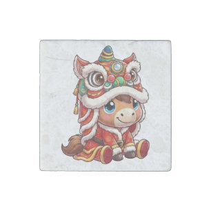 Chinese New Year Horse 2026 Zodiac Stone Magnet