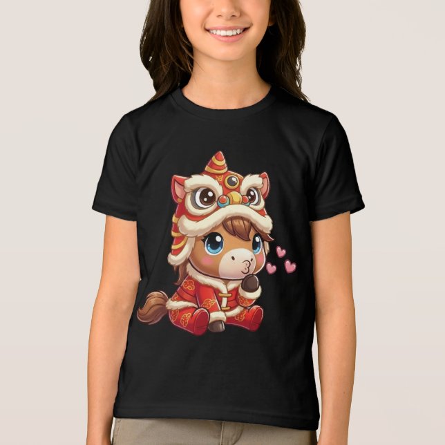 Chinese New Year Horse 2026 Zodiac Tri-Blend Shirt (Front)