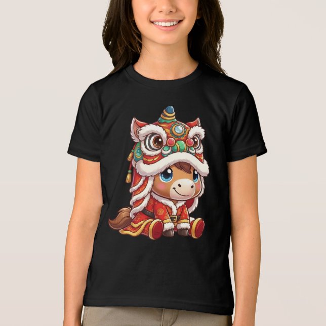 Chinese New Year Horse 2026 Zodiac Tri-Blend Shirt (Front)
