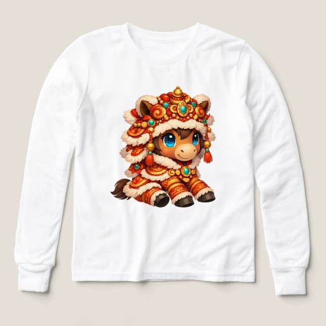 Chinese New Year Horse 2026 Zodiac Tri-Blend Shirts (Design Front)