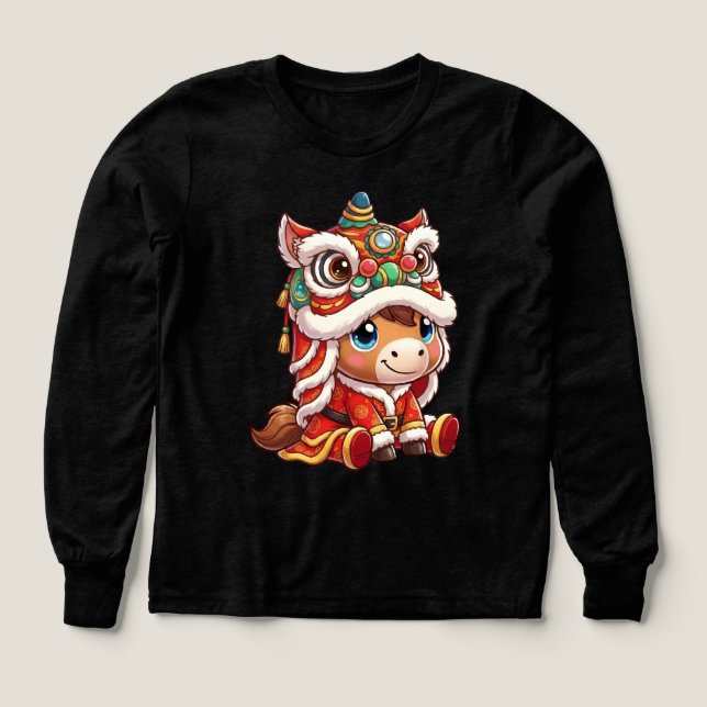 Chinese New Year Horse 2026 Zodiac Tri-Blend Shirts (Design Front)