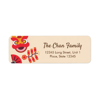 Chinese New Year Icons Address Labels