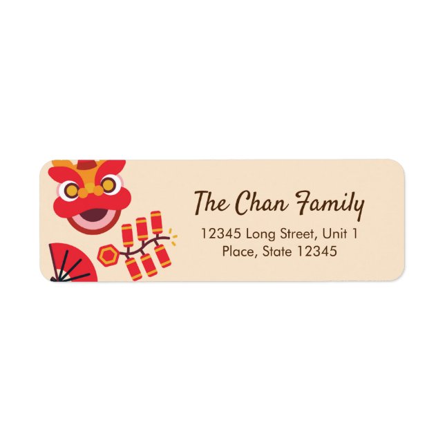 Chinese New Year Icons Address Labels (Front)
