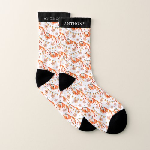 Chinese New Year  Koi Fish Pattern Socks