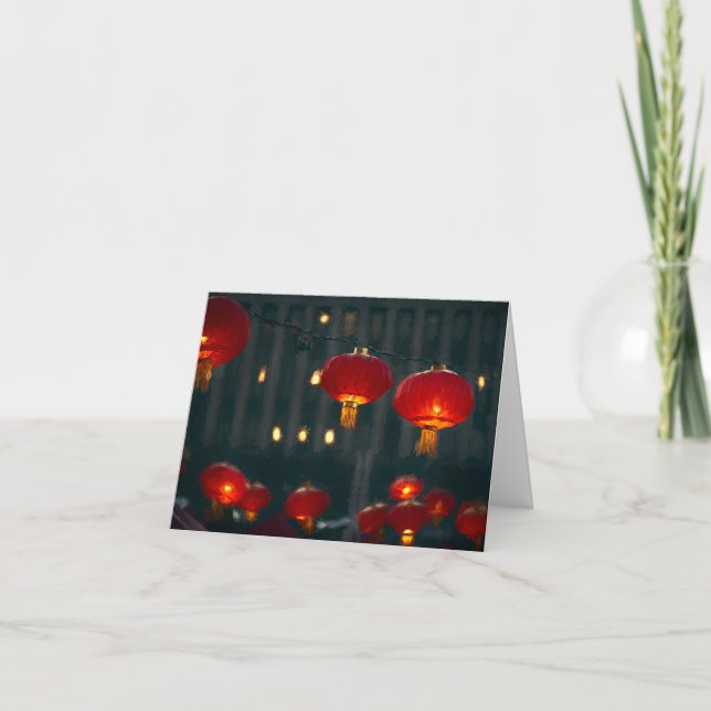 Chinese new year lanterns digital art card (Front)