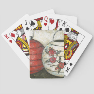 Chinese New Year Lanterns with Floral Print Poker Cards