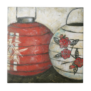 Chinese New Year Lanterns with Floral Print Tile