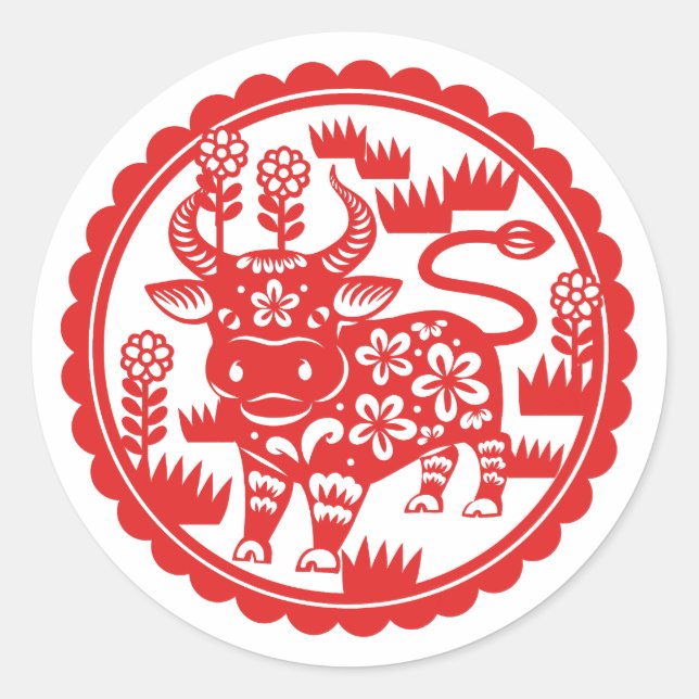 Chinese new year logo sticker print (Front)