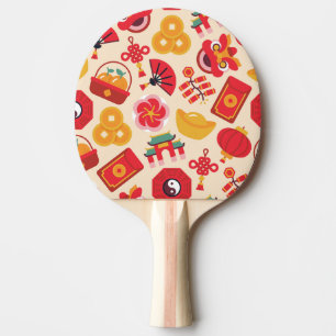 Chinese New Year Lucky Symbols Ping Pong Paddle