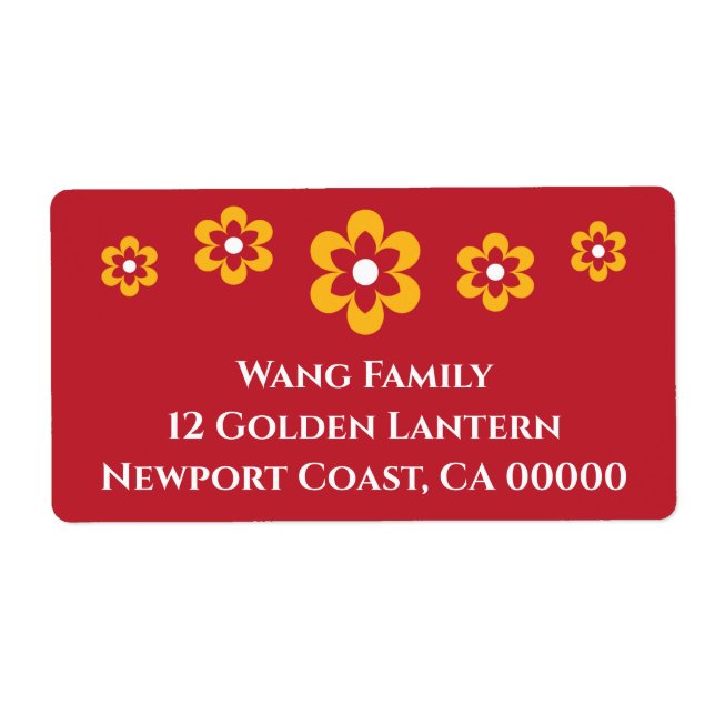 Chinese New Year Lunar Celebration Yellow Red Label (Front)