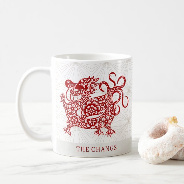 Chinese New Year Lunar Dragon Personalized Mug (With Donut)