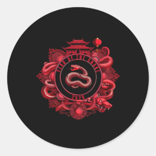 Chinese New Year Lunar New Year Of The Snake 2025 Classic Round Sticker