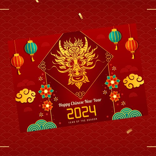 Chinese New Year Of Dragon Auspicious Cloud Red  Envelope