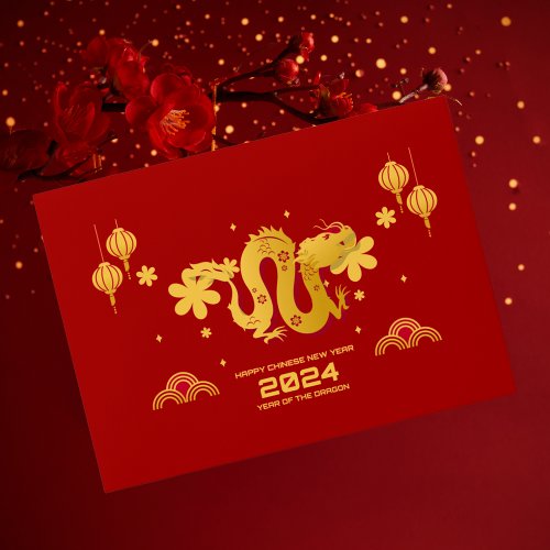 Chinese New Year of Dragon Floral Hong Bao Red Envelope