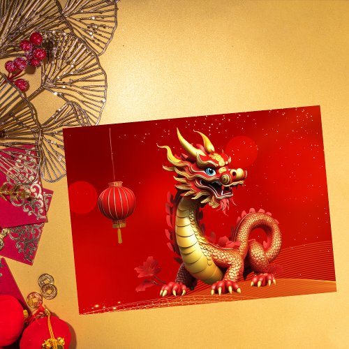 Chinese New Year of Dragon Gold Ornament Red Envelope