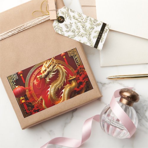 Chinese New Year of Dragon Rectangular Sticker