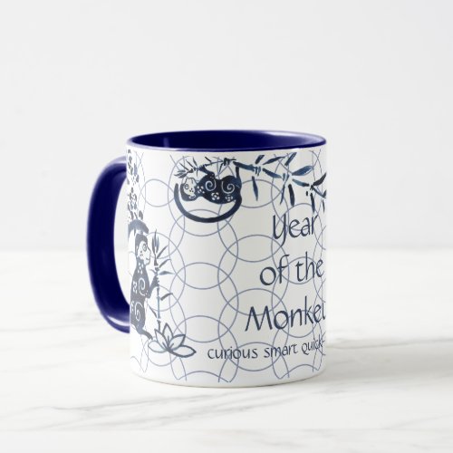 Chinese New Year of Monkey Blue Zodiac Artistic Mug