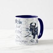 Chinese New Year of Ox Zodiac Artistic Modern Blue Mug (Front Right)