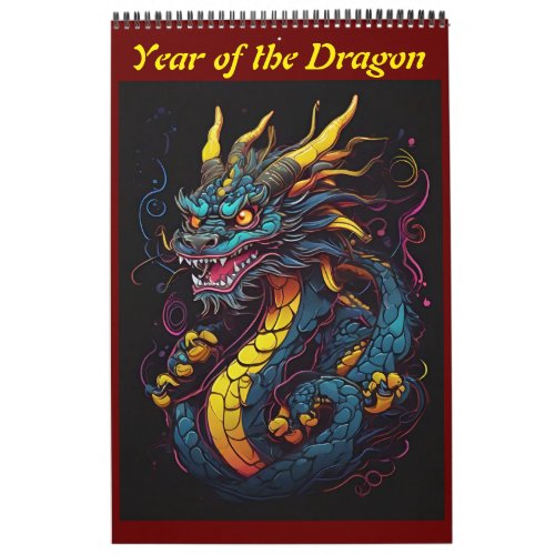 Chinese New year of the Dragon 2024  Calendar
