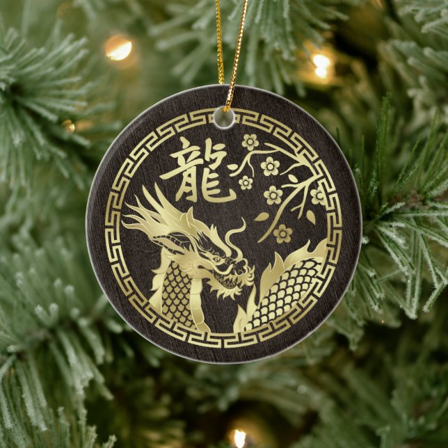 Chinese New year of the Dragon 2024 Ceramic Ornament (Tree)
