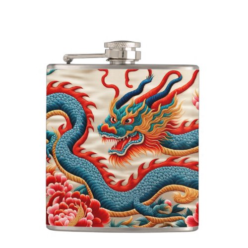 Chinese New Year of the Dragon 2024 Embroidery Flask
