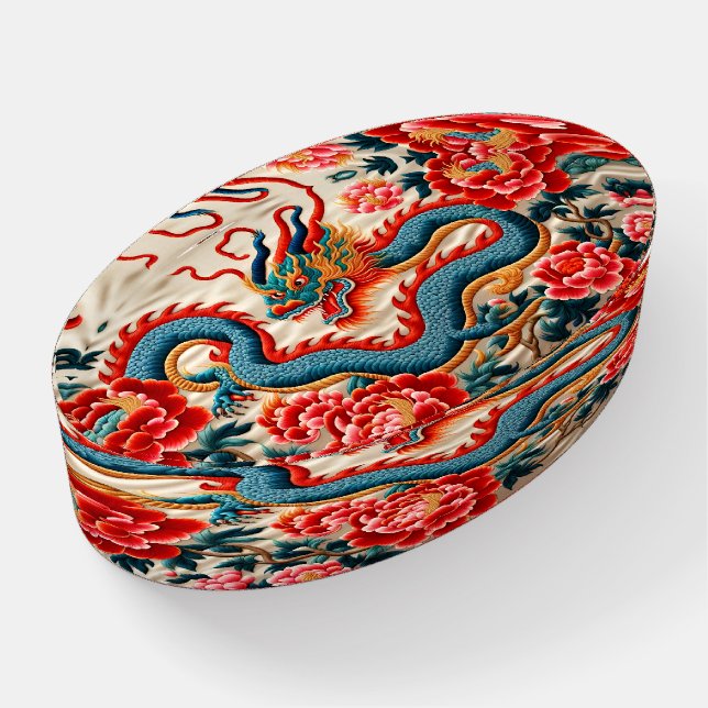 Chinese New Year of the Dragon 2024 "Embroidery" Paperweight (Angled)