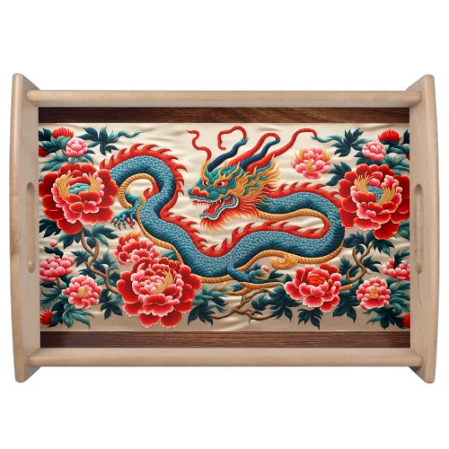 Chinese New Year of the Dragon 2024 Embroidery T Serving Tray