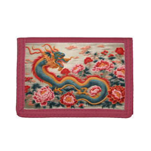 Chinese New Year of the Dragon 2024 Embroidery WW2 Tri-fold Wallet