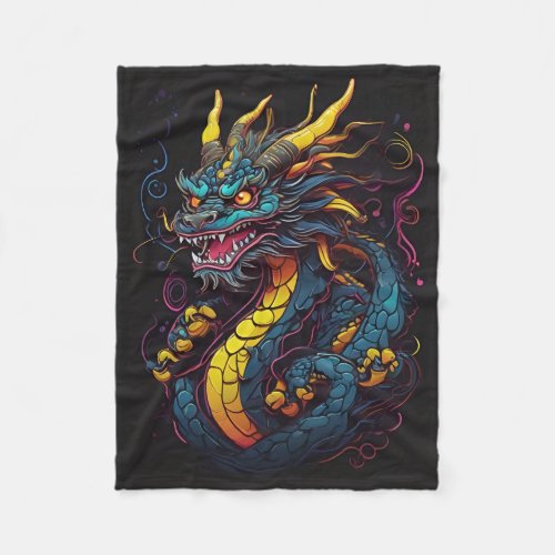 Chinese New Year of the Dragon 2024  Fleece Blanket