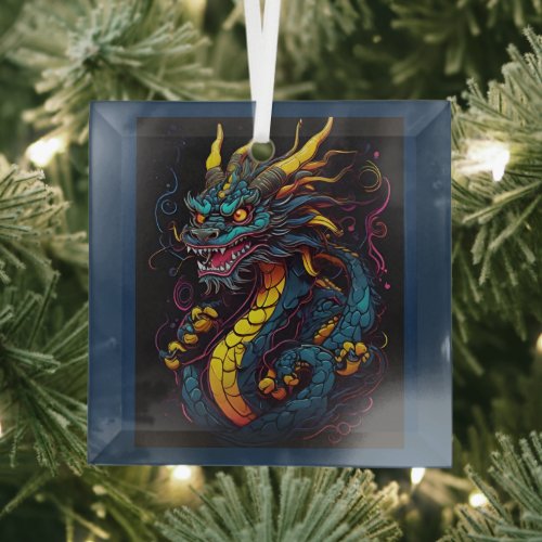 Chinese New Year of the Dragon 2024  Glass Ornament