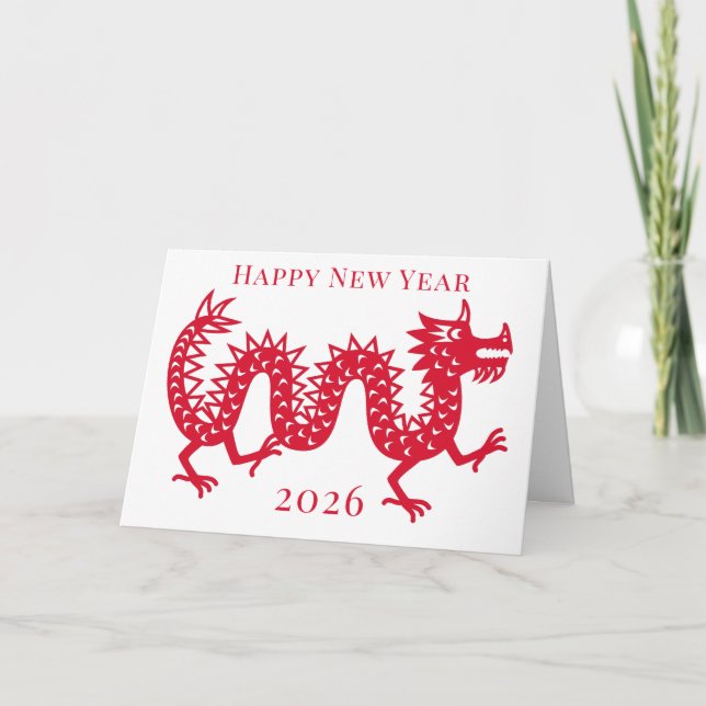 Chinese New Year of the Dragon 2026 Holiday Card (Front)