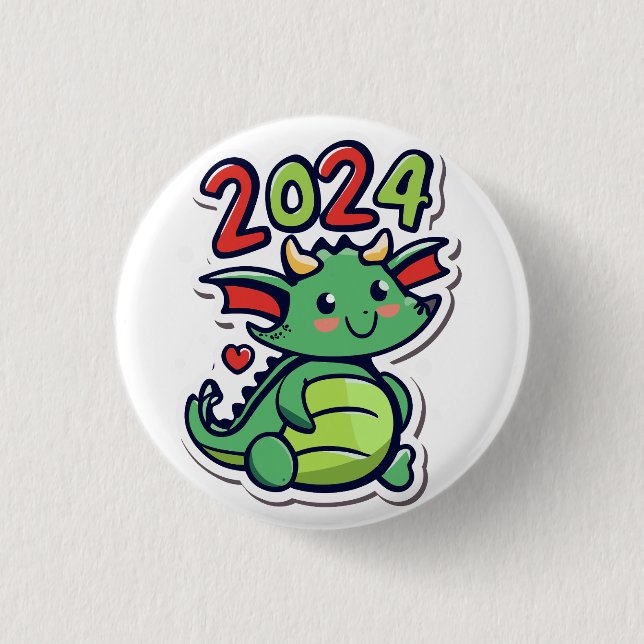 Chinese New Year Of The Dragon  Button (Front)