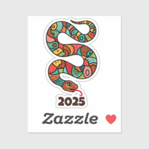 Chinese New Year Of The Green Wood Snake 2025 Sticker