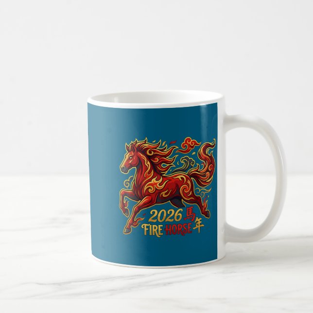 Chinese New Year Of The Horse 2026 Fire Horse Chin Coffee Mug (Right)