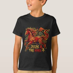 Chinese New Year Of The Horse 2026 Fire Horse Chin T-Shirt