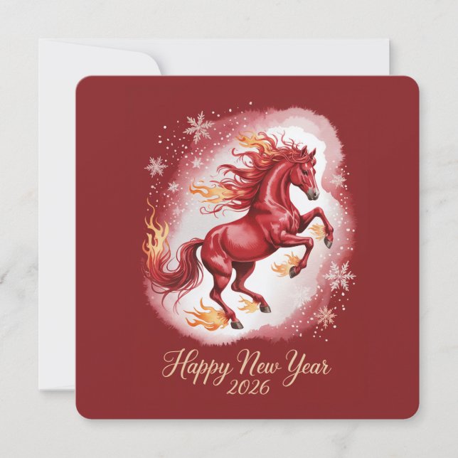 Chinese New year of the Horse 2026 Holiday Card (Front)