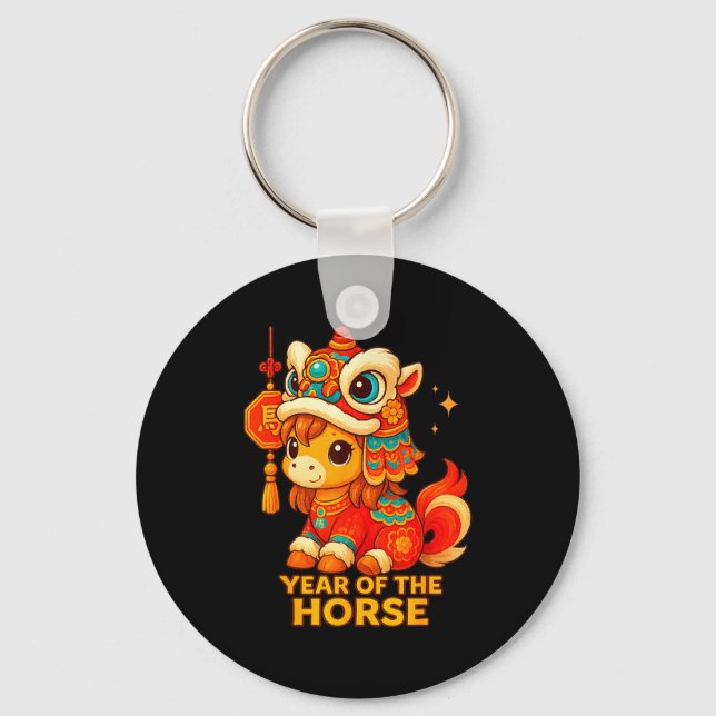 Chinese New Year Of The Horse 2026 Lunar New Year  Keychain (Front)