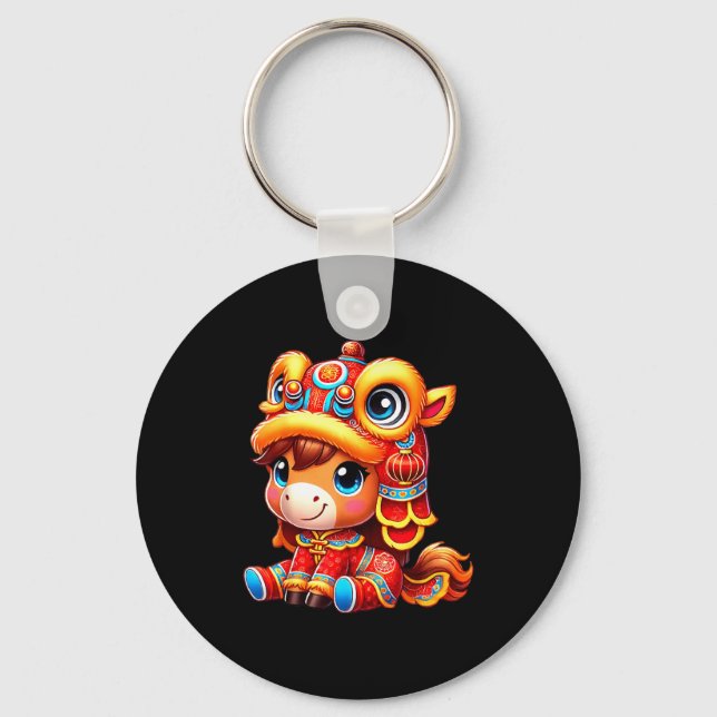 Chinese New Year Of The Horse 2026 Lunar New Year  Keychain (Front)