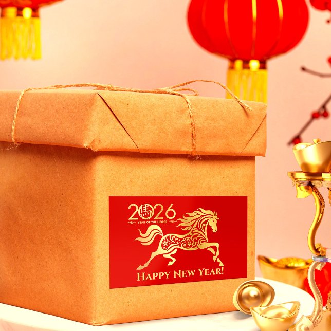 Chinese New year of the Horse 2026 Rectangular Sticker (Creator Uploaded)