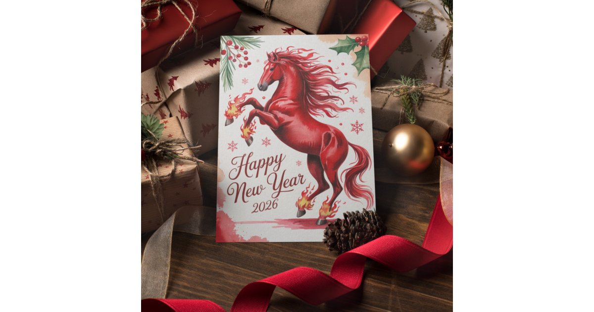 Chinese New year of the Horse 2026 Thank You Card | Zazzle