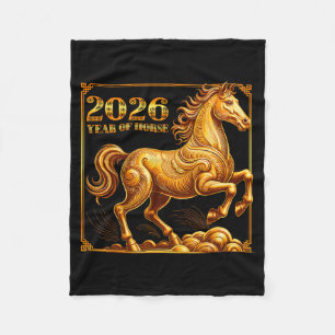 Chinese New Year Of The Horse Chinese Zodiac Year Fleece Blanket