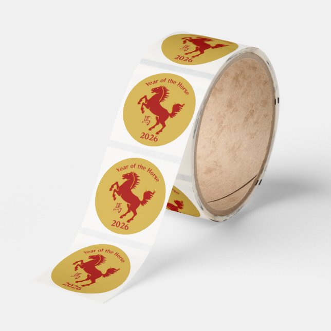 Chinese New Year of the Horse Design Sticker Roll (Roll)