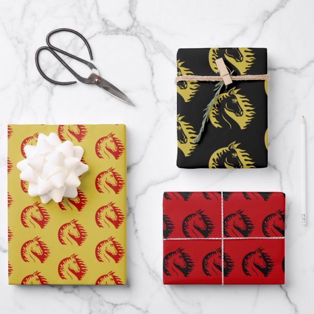 Chinese New Year of the Horse  Wrapping Paper Shee (Front)