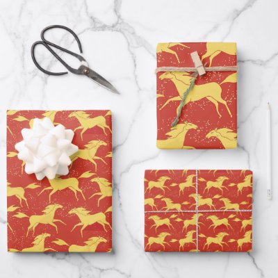 Chinese New Year of the Horse  Wrapping Paper Sheets