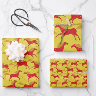 Chinese New Year of the Horse Wrapping Paper Sheets