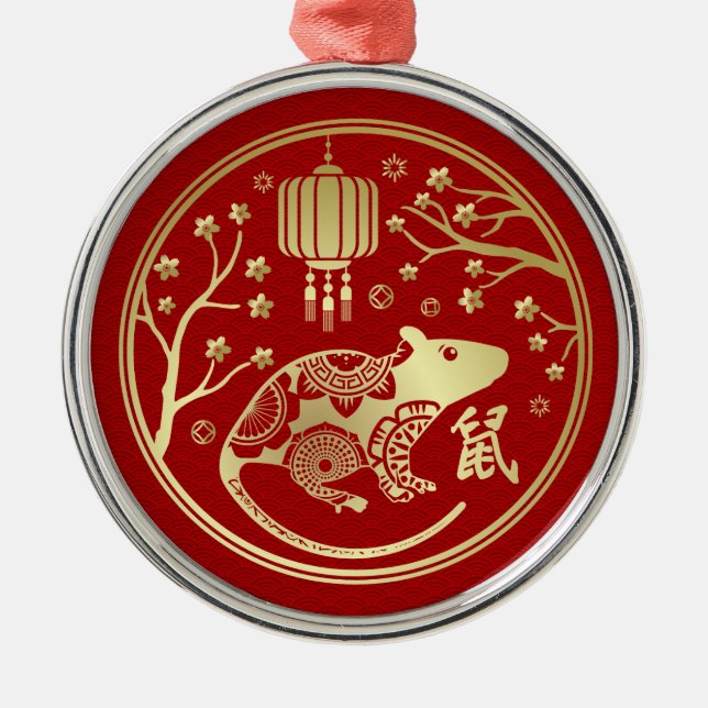Chinese New Year of the Metal Rat 2020 Ornament (Front)