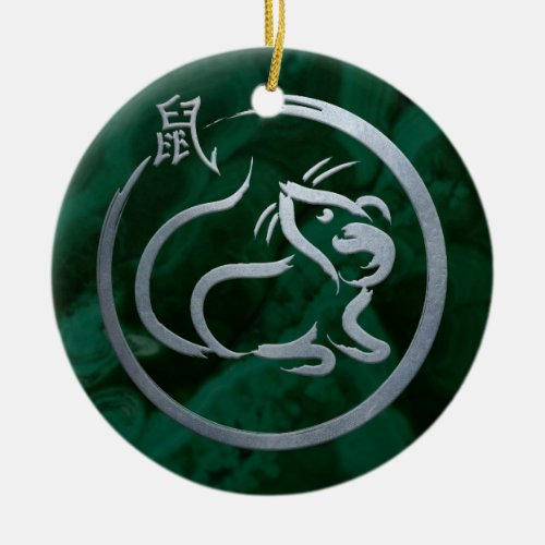 Chinese New Year of the Metal Rat Ceramic Ornament