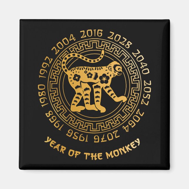 Chinese New Year Of The Monkey Chinese Zodiac Year Magnet (Front)