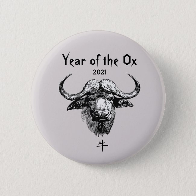 Chinese New Year of the Ox 2021 Button