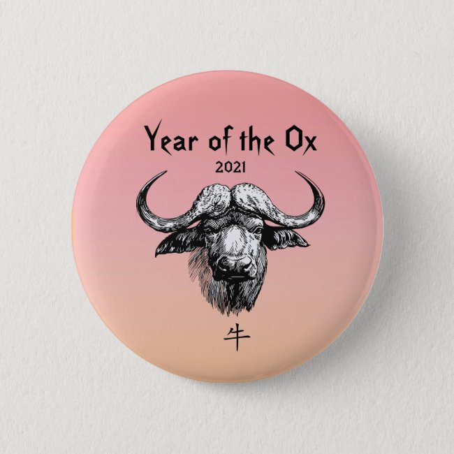 Chinese New Year of the Ox 2021 Button